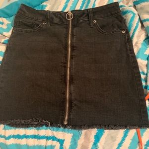 Black denim pencil skirt